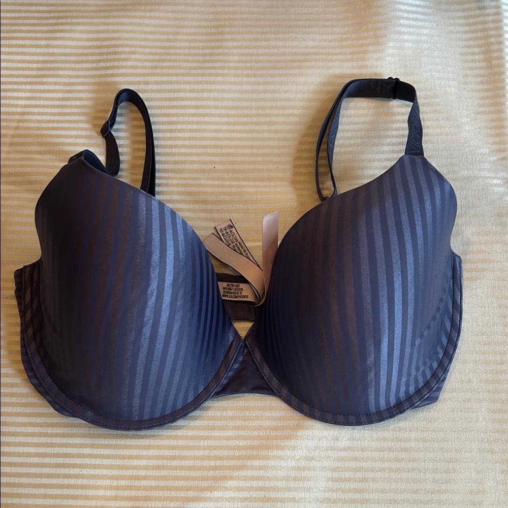 Victoria's Secret Black and Gray Striped Bra